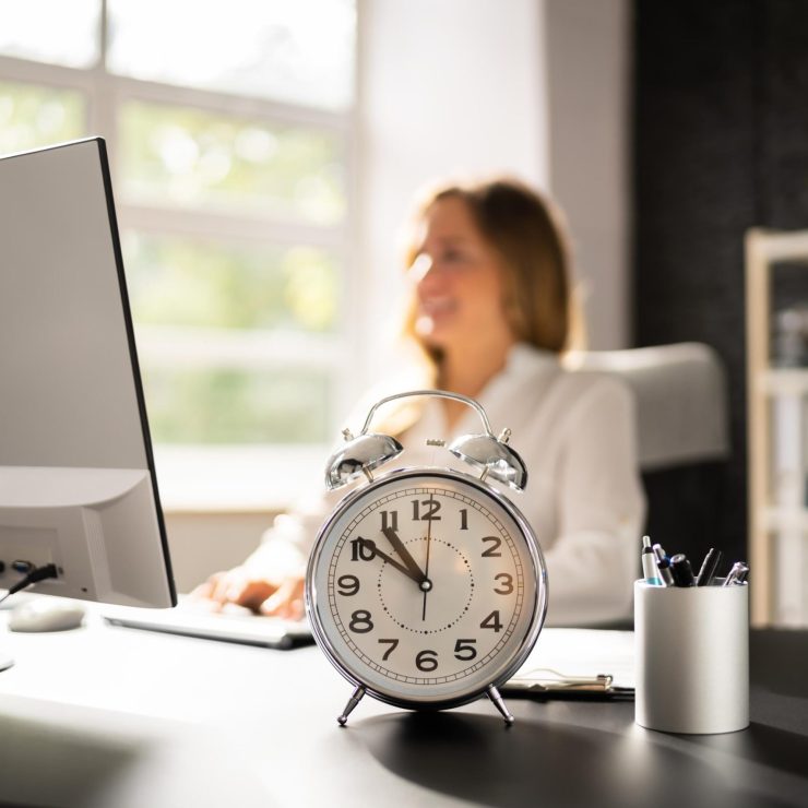 Business Worker Late. Deadline Timer