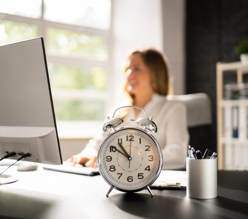 Business Worker Late. Deadline Timer